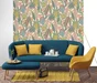 Papier peint intisse floral bistre