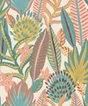 Papier peint intisse floral bistre