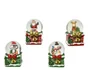 Boule a neige polyresine figurine Noel vert/rouge h6.7x4.9x5.5cm -pc