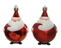 Deco Noel a suspendre plastique père Noel rouge brillant ou mat d8cm
