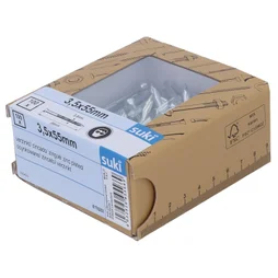 100 clous stries beton, SUKI tete plate, 3.5 x L.55 mm