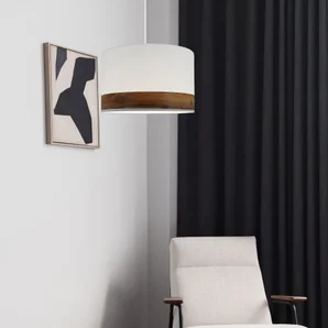 Suspension Natt/bosk, polyester, blanc, diam.29 cm, E27