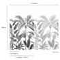 Papier peint panoramique Palm Scenery noir et blanc l.159 x H.280 cm