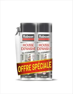 Lot de 2 mousses expansive multi usages <0,1% iso RUBSON blanc 345ml/15l