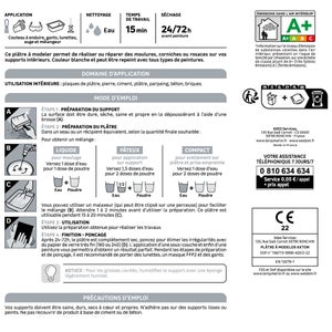 Plâtre à modeler, pâte AXTON blanc 2 kg