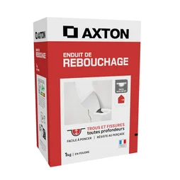 Enduit de rebouchage en poudre , AXTON blanc 1 kg