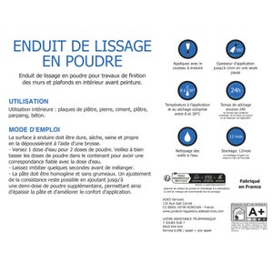 Enduit de lissage en poudre 15 kg