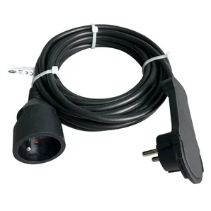 Rallonge electrique menager avec terre HO5VVF, noir, 6m, Lexman