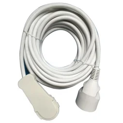 Rallonge electrique menager avec terre HO5VVF, blanc, 6m, Lexman