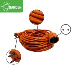 Rallonge électrique de jardin sans terre HO5VVF, orange, 20 m, Lexman