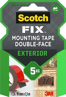Double face extérieur 1,5m x 19mm Fix 3M gris