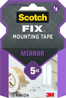 Double Face Miroir 1,5m x 19mm Fix 3M blanc