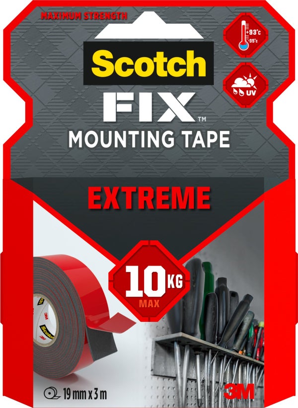 Double Face Extrême 3m x 19mm Fix 3M blanc