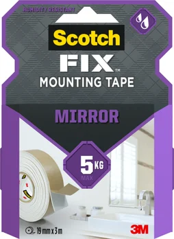 Double Face miroir 3m x 19mm Fix 3M blanc