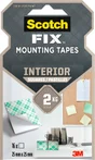 Lot de 16 pastilles double face 25 x 25 cm Fix 3M blanc
