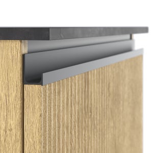 Meuble sous-vasque 2t l.90 x H.58 x P.48.1 cm imit chêne strié Studio