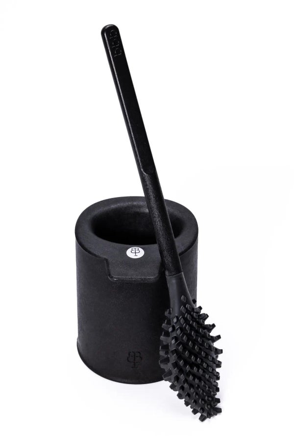 Pot avec brosse WC integree noir Bbb la brosse BIOM PARIS