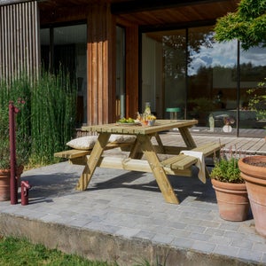 Table pic nic rectangulaire, rectangulaire, bois 150x66x75 NATERIAL