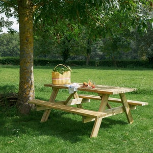 Table pic nic rectangulaire, rectangulaire, bois 150x66x75 NATERIAL