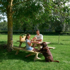 Table pic nic rectangulaire, rectangulaire, bois 150x66x75 NATERIAL