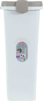 Container croquettes plastique rectang hermétique 40l/15kg blanc/taupe