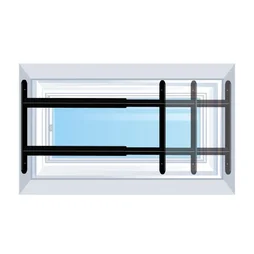 Grille de défense télescopique, AFBAT, 2 barreaux 55 cm à 103 cm, acier peint noir
