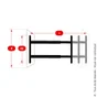 Grille de défense télescopique, AFBAT, 2 barreaux 55 cm à 103 cm, acier peint noir