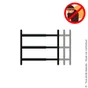 Grille de défense télescopique, AFBAT, 3 barreaux 30 cm à 55 cm, acier peint noir