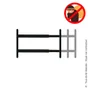 Grille de défense télescopique, AFBAT, 2 barreaux 99 cm à 188 cm, acier peint noir