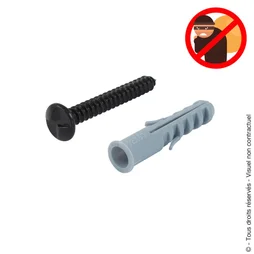 Boîtes de 10 vis indévissables + chevilles diam.8 mm x 60 mm AFBAT noir