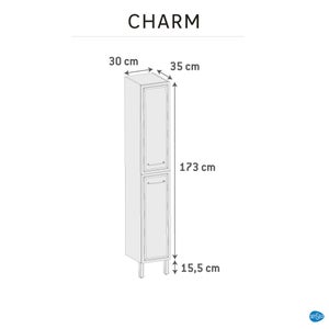 Colonne 2 pieds l.30 x H.187.5 x P.35 cm blanc Charm