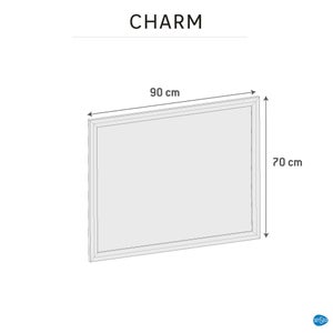 Miroir encadré l.90 x H.70 cm, blanc, SENSEA Charm
