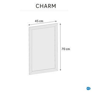 Miroir encadré l.45 x H.70 cm, gris, SENSEA Charm