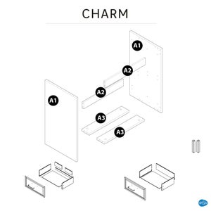 Meuble sous-vasque 2t l.60 x H.57 x P.48.1 cm blanc Charm