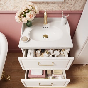 Meuble sous-vasque 2t l.60 x H.57 x P.48.1 cm blanc Charm