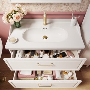Meuble sous-vasque 2t l.90 x H.57 x P.48.1 cm blanc Charm