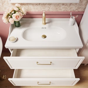 Meuble sous-vasque 2t l.90 x H.57 x P.48.1 cm blanc Charm