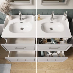 Meuble sous-vasque 2t l.60 x H.57 x P.48.1 cm gris Charm
