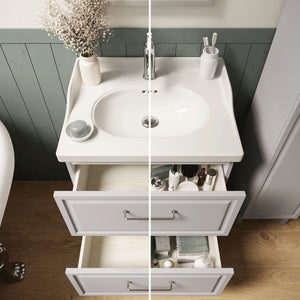 Meuble sous-vasque 2t l.60 x H.57 x P.48.1 cm gris Charm