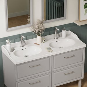 Meuble sous-vasque 2t l.60 x H.57 x P.48.1 cm gris Charm