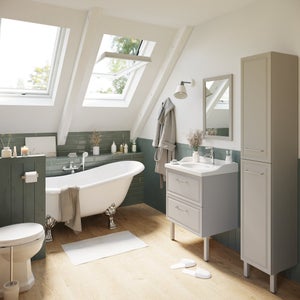 Meuble sous-vasque 2t l.60 x H.57 x P.48.1 cm gris Charm