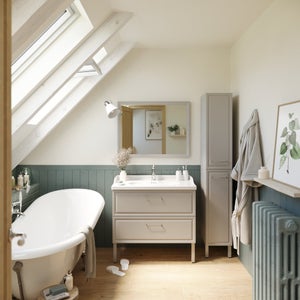 Meuble sous-vasque 2t l.90 x H.57 x P.48.1 cm gris Charm