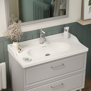 Meuble sous-vasque 2t l.90 x H.57 x P.48.1 cm gris Charm