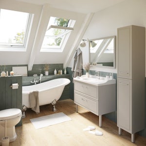 Meuble sous-vasque 2t l.90 x H.57 x P.48.1 cm gris Charm