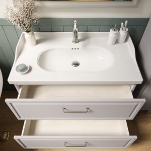 Meuble sous-vasque 2t l.90 x H.57 x P.48.1 cm gris Charm