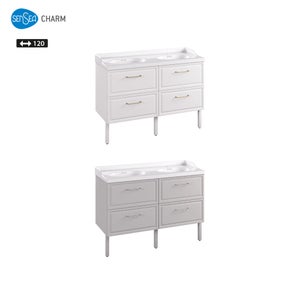 Rallonge pour meuble sous-vasque 2t l.60 x H.82.2 x P.48.1 cm gris Charm