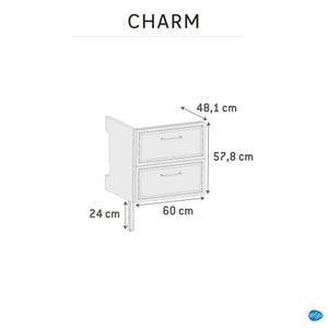 Rallonge pour meuble sous-vasque 2t l.60 x H.82.2 x P.48.1 cm gris Charm