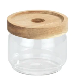 Bocal rond verre vido 0.3l couvercle bois