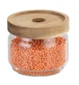 Bocal rond verre vido 0.3l couvercle bois