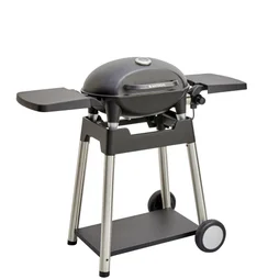 Barbecue électrique avec grill et couvercle sur chariot, NATERIAL Hyperion, 2200 watts, noir